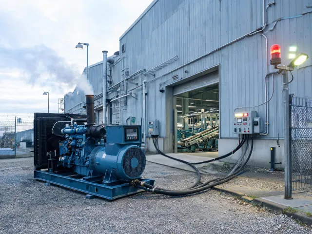 Manufacturing plant standby generator